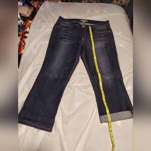 Democracy Dark Blue Straight Leg Cropped Jeans 14 NWOT